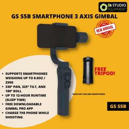 GS S5B Smartphone 3 Axis Gimbal with Bluetooth Connect, Focus Tracking and Multiple Scene Mode Program